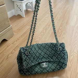 CC style green denim bag